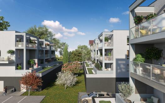 À louer – F2 neuf meublé en attique avec balcon et garage – Résidence neuve – 41,11 m² – BELFORT